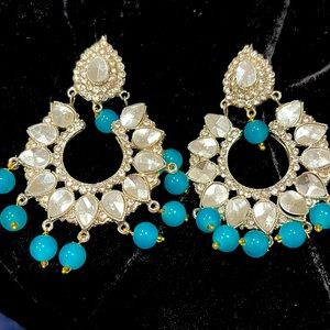 Blue Kundan Bali/Earrings